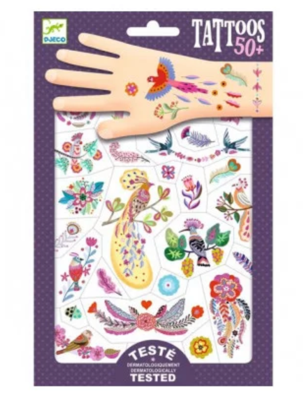 Tatouages Plume color DJECO