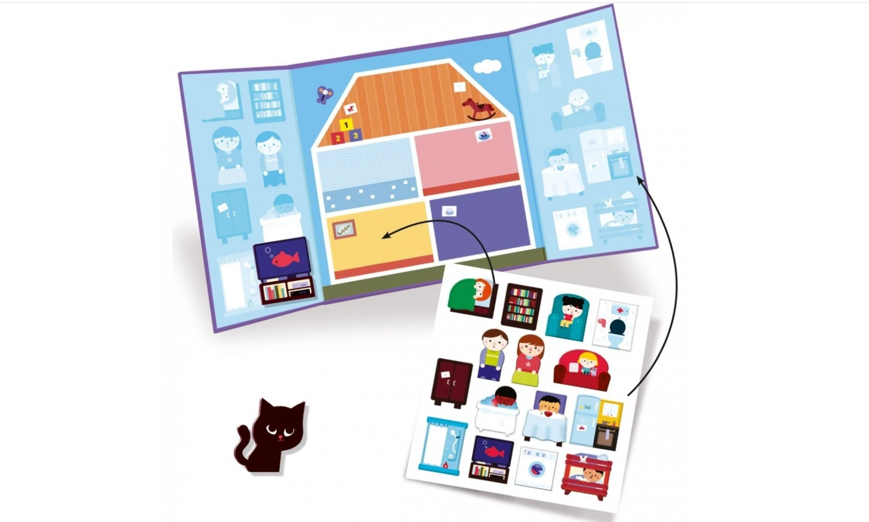Créer avec des stickers la maison DJECO