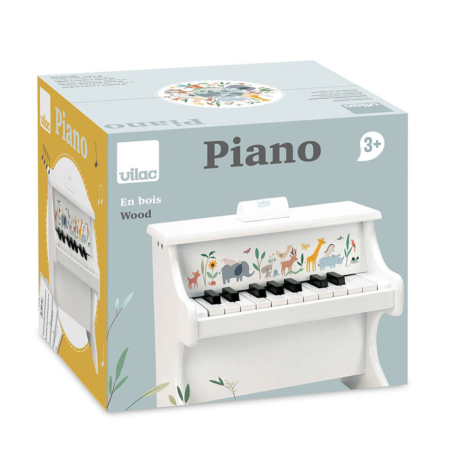 Piano blanc en bois Les animaux du monde Sarah Betz VILAC