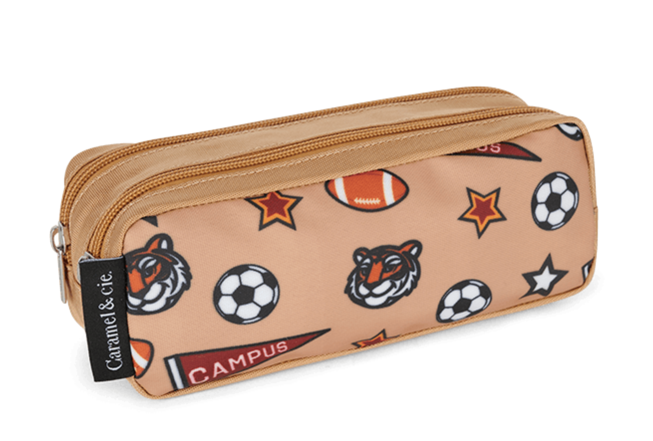 Trousse double ACADEMY beige CARAMEL & CIE