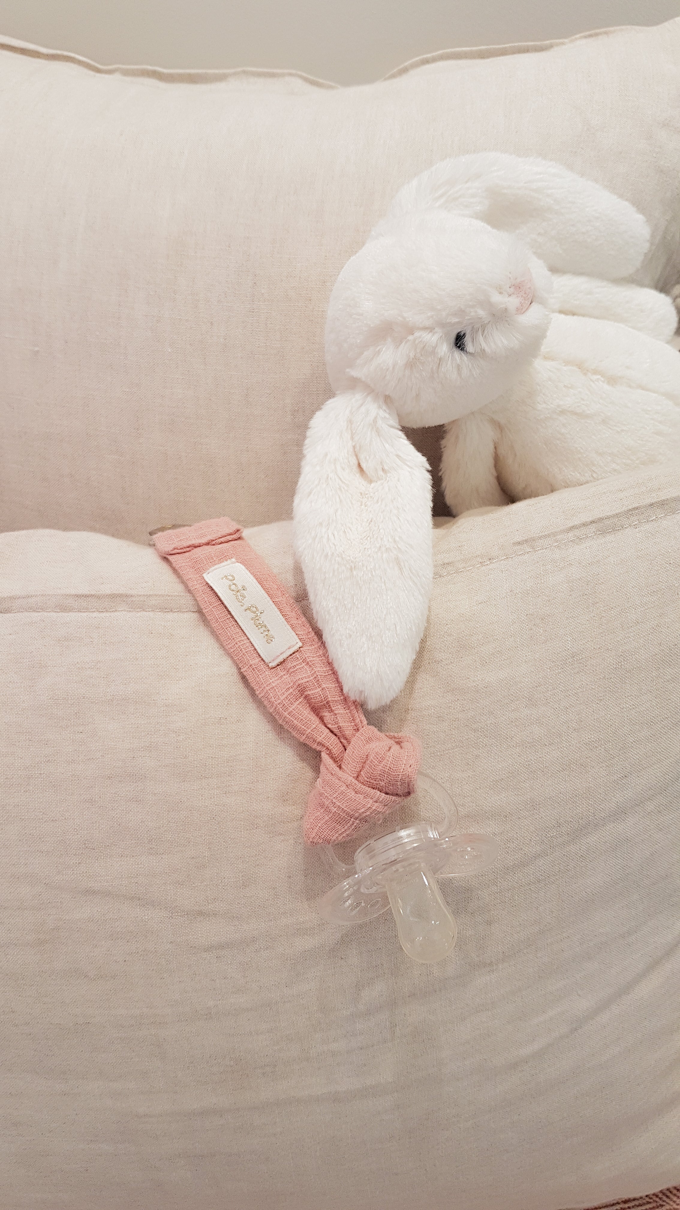 Attache-tétine lange blanc