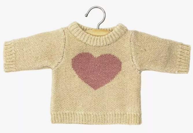Pull poupée Gordies en tricot crème MINIKANE