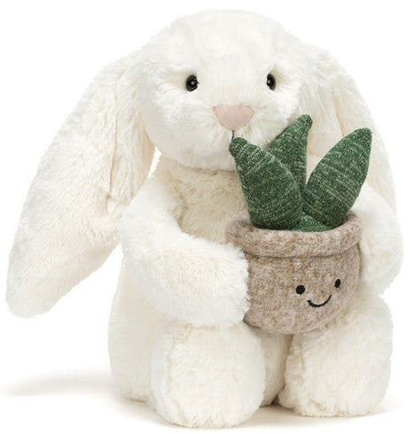 Lapin crème avec sa plante JELLYCAT