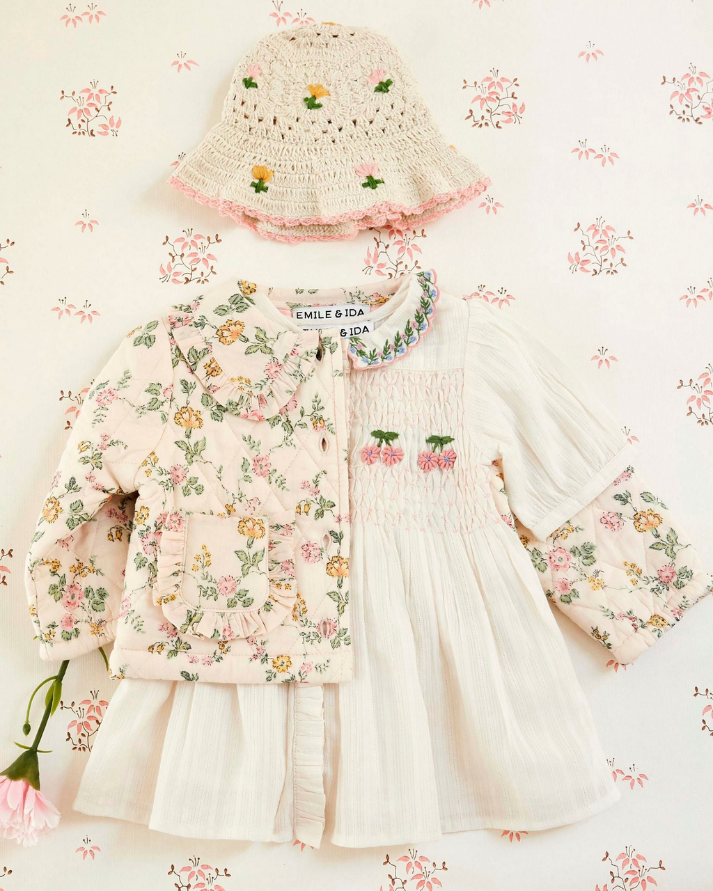 Veste matelassée imprimé rosier EMILE ET IDA