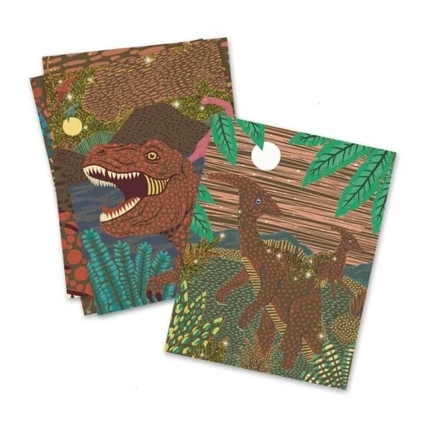 Cartes à gratter le règne des dinosaures DJECO