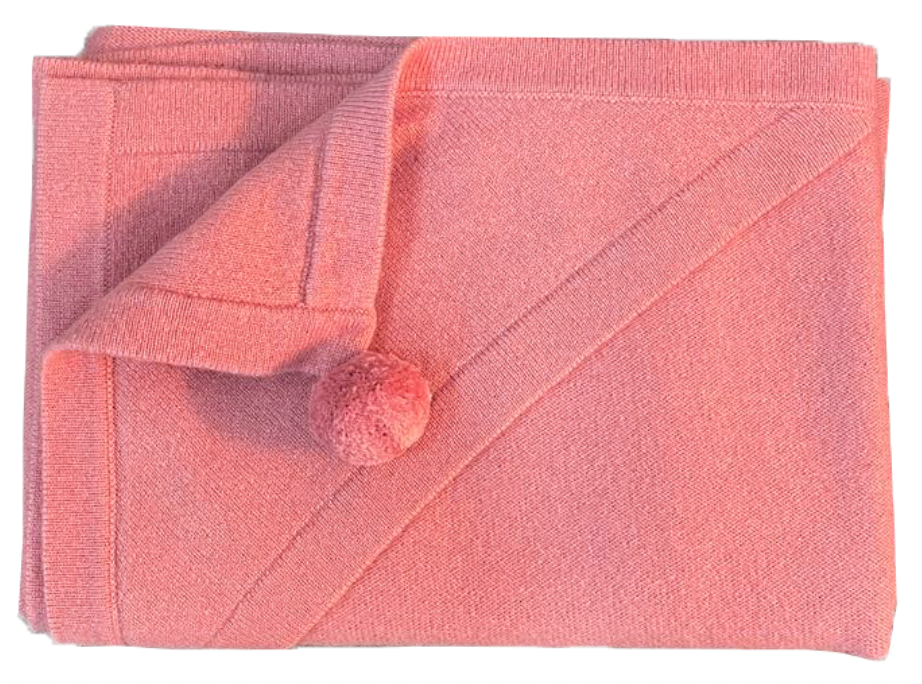 Couverture en cachemire rose LES LUTINS
