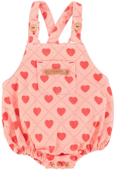 Barboteuse COEUR rose PIUPIUCHICK