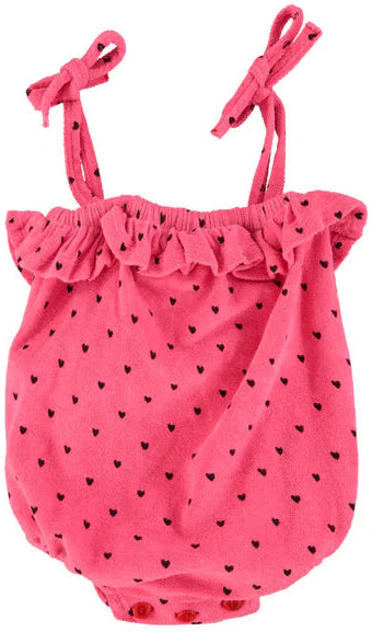 Barboteuse COEUR EPONGE rose fushia PIUPIUCHICK