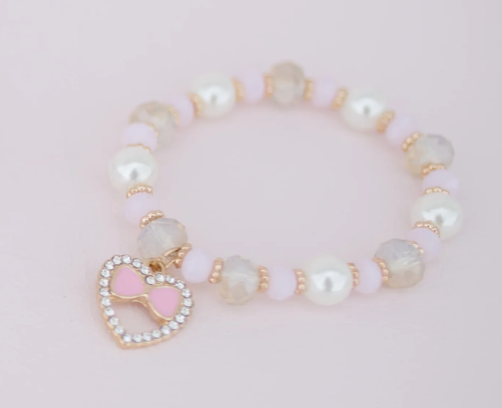 Bracelet Perles avec petit coeur à noeud GREAT PRETENDERS