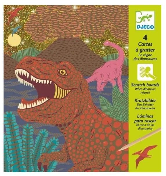 Cartes à gratter le règne des dinosaures DJECO