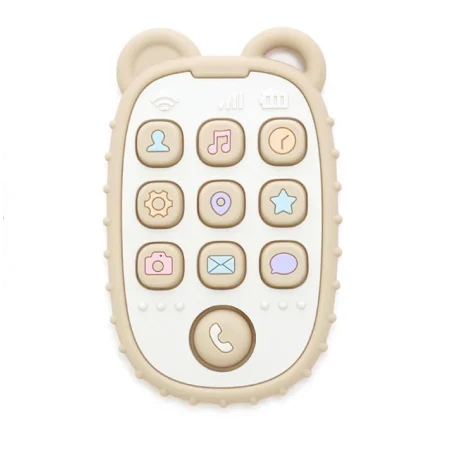 Anneau de dentition Téléphone Pop-it Beige RAMMELAARTJE