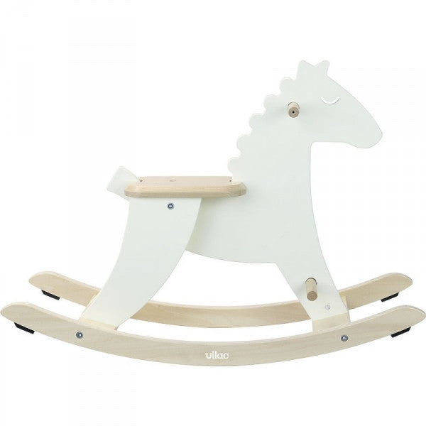 Cheval à bascule HUDADA blanc et son arceau VILAC