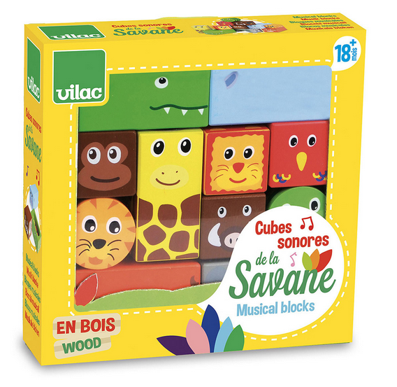 Cubes sonores Animaux de la savane VILAC