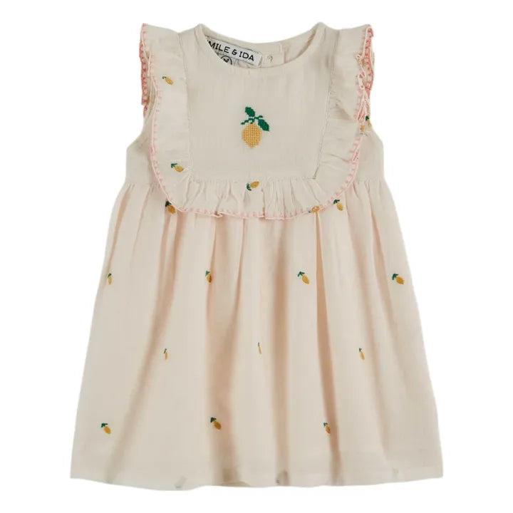 Robe bébé brodée citron EMILE ET IDA