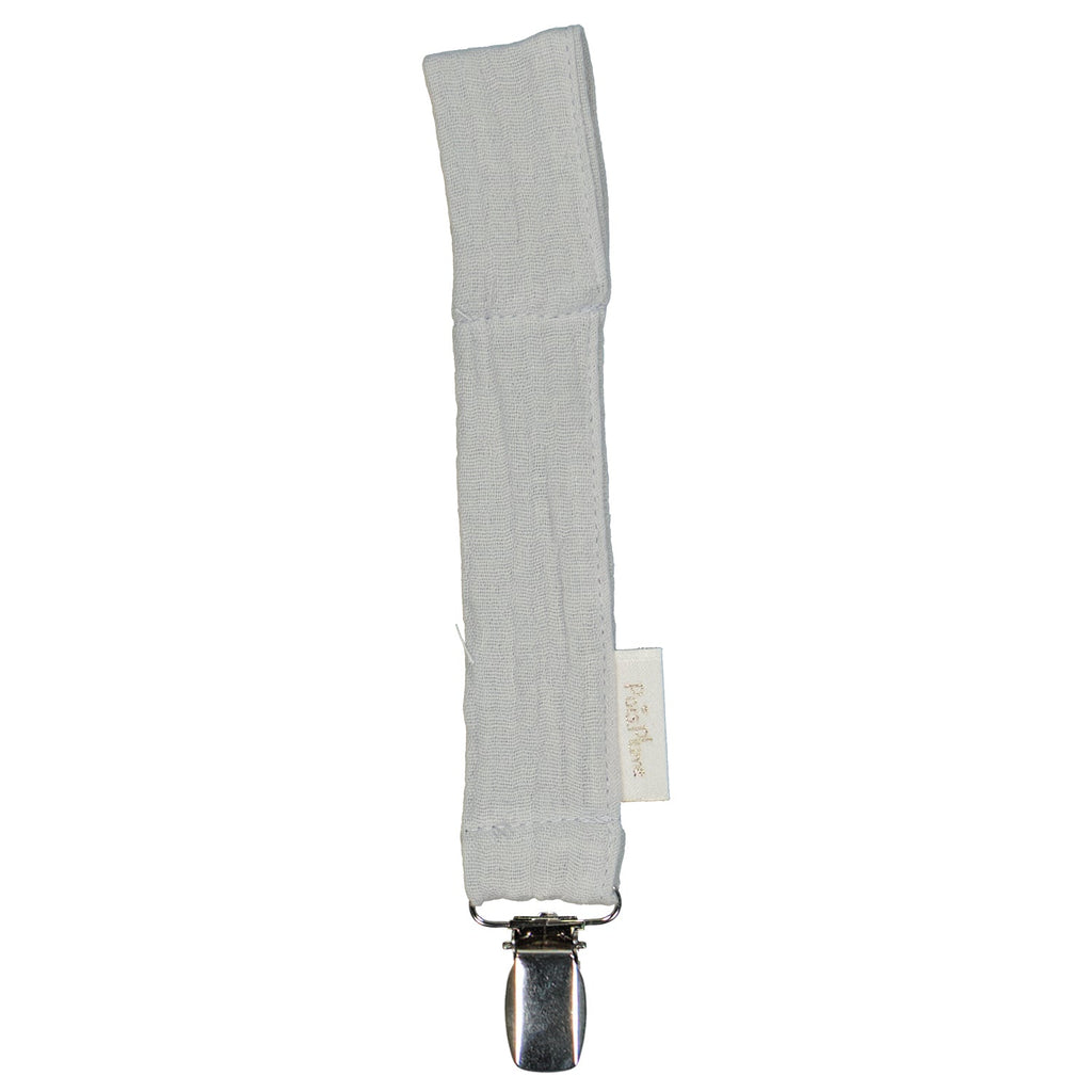 Attache-tétine lange gris POISPLUME