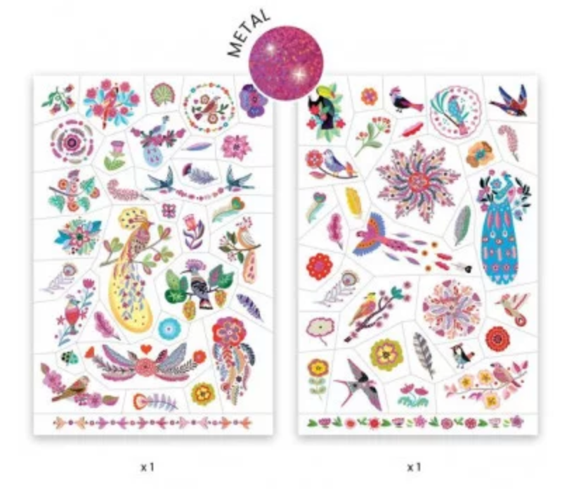 Tatouages Plume color DJECO
