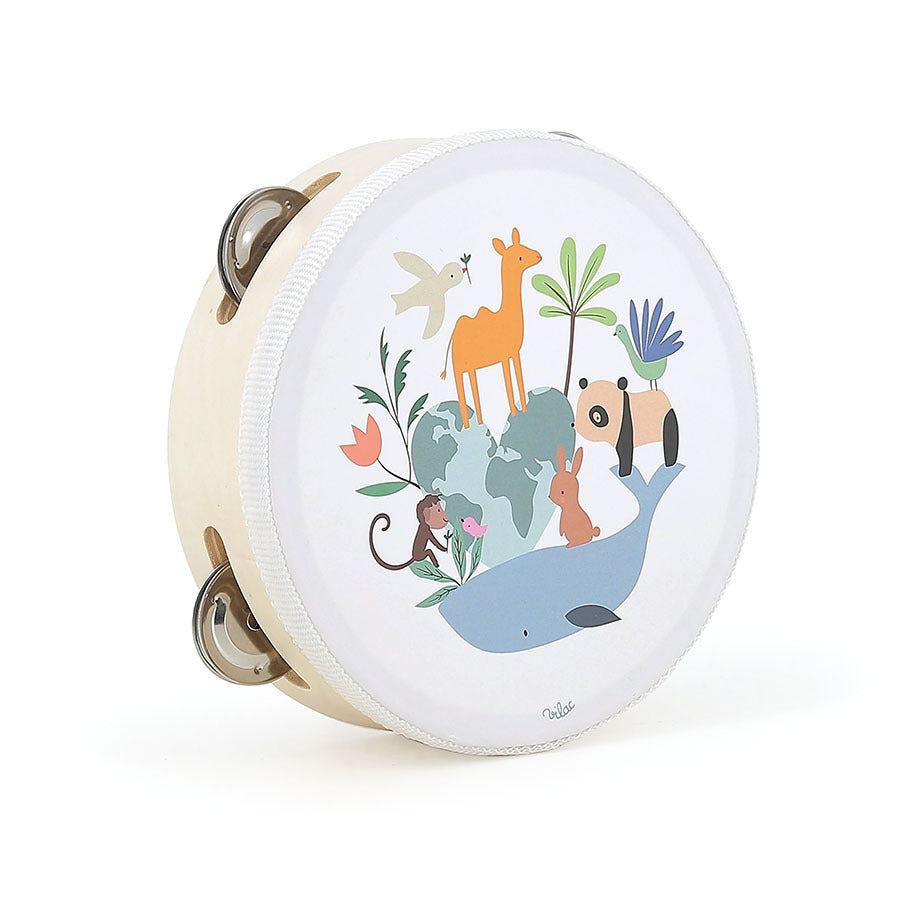Tambourin en bois Les animaux du monde Sarah Betz VILAC