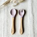 Cuillère et fourchette avec manche en bambou Rose RAMMELAARTJE