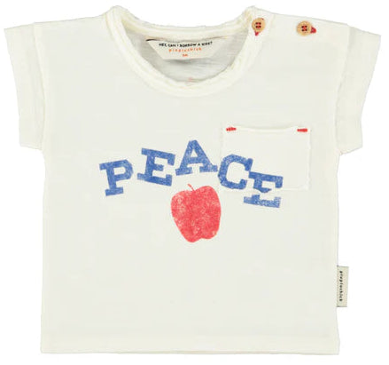 Tshirt PEACE ecru PIUPIUCHICK