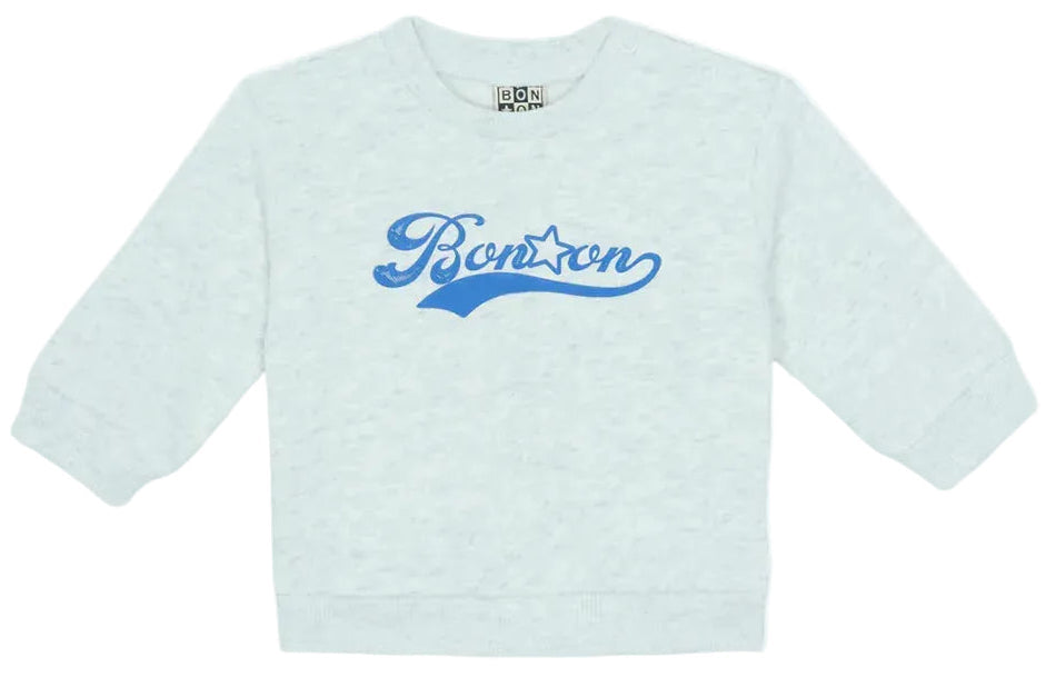 Sweat SMILY LOGO gris chiné BONTON