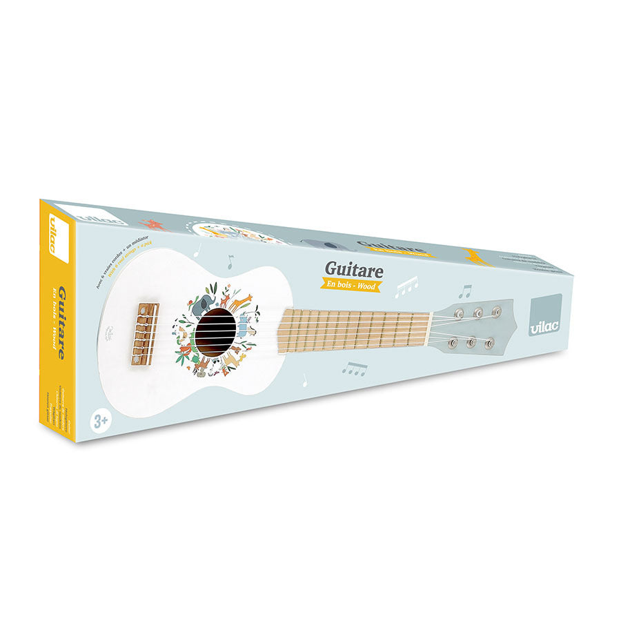 Guitare en bois blanc Les animaux du monde Sarah Betz VILAC