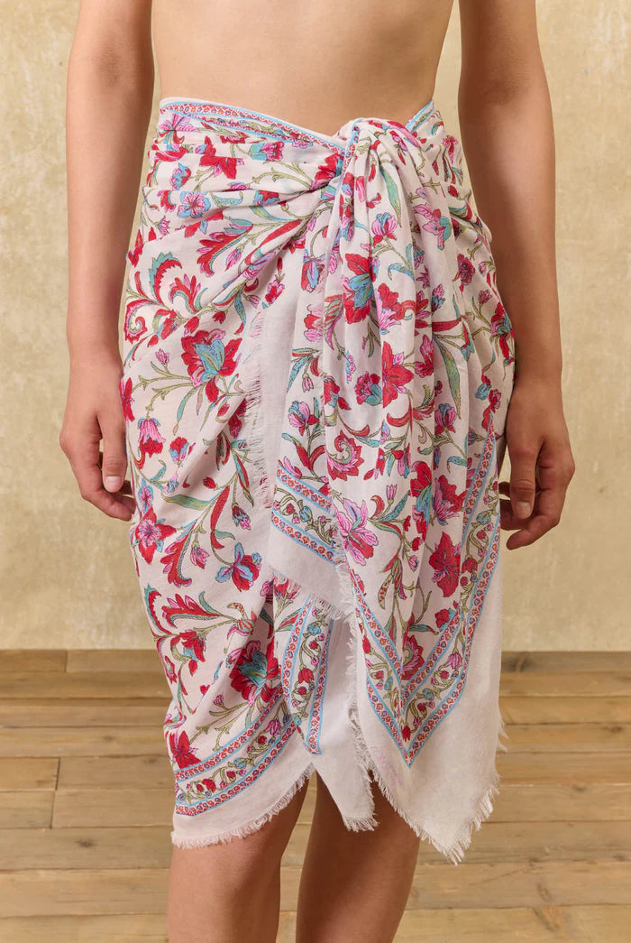 Pareo PLAYA cream floral haven LOUISE MISHA