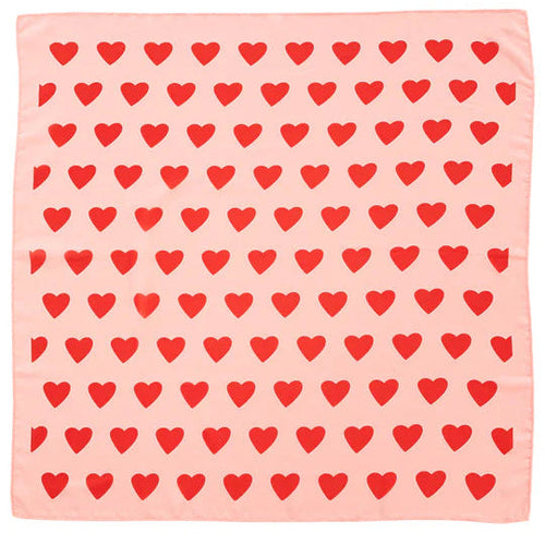 Bandana en soie COEUR rose PIUPIUCHICK 70x70 cm