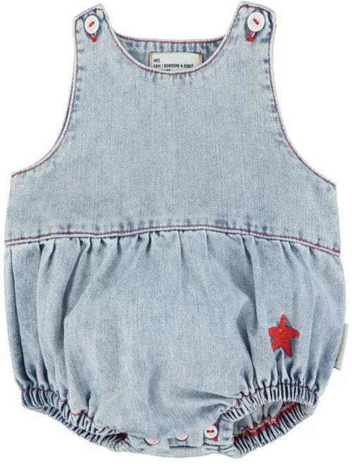 Barboteuse DENIM ETOILE bleu délavé PIUPIUCHICK
